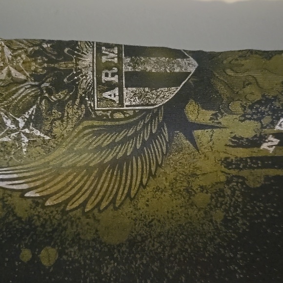 Army, Medium, Black, Graphic V Neck Tee - Picture 3 of 3